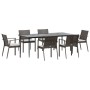 Garden dining set, 7 pieces with synthetic rattan and steel cushions. by vidaXL, Garden sets - Ref: Foro24-3186981, Price: 59...