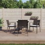 5-teiliges Garten-Essset mit Kissen aus synthetischem Rattan und Stahl von vidaXL, Gartensets - Ref: Foro24-3186970, Preis: 3...