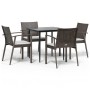 5-piece garden dining set with synthetic rattan and steel cushions by vidaXL, Garden sets - Ref: Foro24-3186970, Price: 351,1...