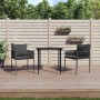 3-teilige Garten-Essgruppe mit Kissen aus synthetischem Rattan und Stahl von vidaXL, Gartensets - Ref: Foro24-3187051, Preis:...