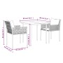 3-piece garden dining set with synthetic rattan and steel cushions by vidaXL, Garden sets - Ref: Foro24-3187051, Price: 227,0...