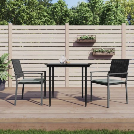 3-teilige Garten-Essgruppe mit Kissen aus synthetischem Rattan und Stahl von vidaXL, Gartensets - Ref: Foro24-3187001, Preis:...