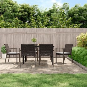 7-teiliges Garten-Essset mit Kissen aus synthetischem Rattan und Stahl von vidaXL, Gartensets - Ref: Foro24-3186990, Preis: 4...