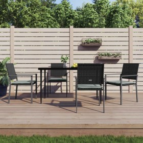 5-teiliges Garten-Essset mit Kissen aus synthetischem Rattan und Stahl von vidaXL, Gartensets - Ref: Foro24-3187005, Preis: 2...