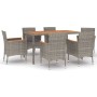 Set comedor jardín 7 pzas y cojines ratán sintético gris de vidaXL, Conjuntos de jardín - Ref: Foro24-3187367, Precio: 550,28...