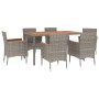 Set comedor jardín 7 pzas y cojines ratán sintético gris de vidaXL, Conjuntos de jardín - Ref: Foro24-3187367, Precio: 550,28...