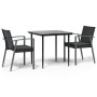 3-piece garden dining set with synthetic rattan and steel cushions by vidaXL, Garden sets - Ref: Foro24-3186971, Price: 248,2...