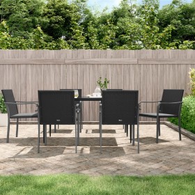 7-teiliges Garten-Essset mit Kissen aus synthetischem Rattan und Stahl von vidaXL, Gartensets - Ref: Foro24-3186944, Preis: 4...