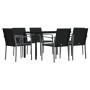 Garden dining set, 7 pieces with synthetic rattan and steel cushions. by vidaXL, Garden sets - Ref: Foro24-3186960, Price: 40...