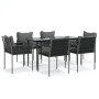 Garden dining set, 7 pieces with synthetic rattan and steel cushions. by vidaXL, Garden sets - Ref: Foro24-3187056, Price: 50...