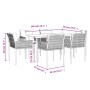 Garden dining set, 7 pieces with synthetic rattan and steel cushions. by vidaXL, Garden sets - Ref: Foro24-3187056, Price: 50...