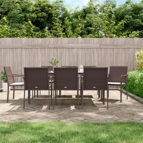 9-piece garden dining set with synthetic rattan and steel cushions by vidaXL, Garden sets - Ref: Foro24-3186950, Price: 562,9...