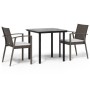 3-piece garden dining set with synthetic rattan and steel cushions by vidaXL, Garden sets - Ref: Foro24-3186985, Price: 204,9...