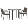 3-piece garden dining set with synthetic rattan and steel cushions by vidaXL, Garden sets - Ref: Foro24-3186985, Price: 204,9...