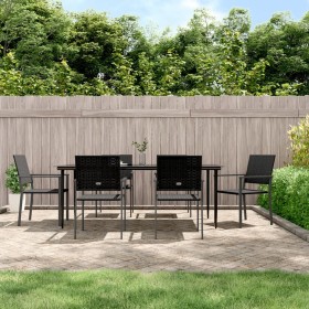 7-teiliges Garten-Essset aus synthetischem Rattan und Stahl von vidaXL, Gartensets - Ref: Foro24-3187015, Preis: 422,99 €, Ra...