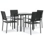 Juego de comedor para jardín 5 piezas ratán sintético y acero de vidaXL, Conjuntos de jardín - Ref: Foro24-3187020, Precio: 2...