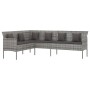 L-förmiges Gartensofa mit grauen synthetischen Rattankissen von vidaXL, Outdoor-Sofas - Ref: Foro24-362337, Preis: 265,34 €, ...