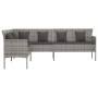 L-förmiges Gartensofa mit grauen synthetischen Rattankissen von vidaXL, Outdoor-Sofas - Ref: Foro24-362337, Preis: 265,34 €, ...