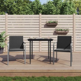 3-teilige Garten-Essgruppe mit Kissen aus synthetischem Rattan und Stahl von vidaXL, Gartensets - Ref: Foro24-3186939, Preis:...