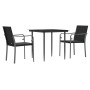 3-piece garden dining set with synthetic rattan and steel cushions by vidaXL, Garden sets - Ref: Foro24-3186939, Price: 194,6...