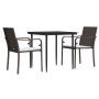 3-piece garden dining set with synthetic rattan and steel cushions by vidaXL, Garden sets - Ref: Foro24-3186937, Price: 183,5...