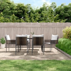 7-teiliges Garten-Esszimmerset und Kissen, synthetisches Rattan und Stahl von vidaXL, Gartensets - Ref: Foro24-3187054, Preis...