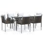 Garden dining set, 7 pieces with synthetic rattan and steel cushions. by vidaXL, Garden sets - Ref: Foro24-3187054, Price: 54...