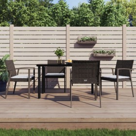 5-teiliges Garten-Essset mit Kissen aus synthetischem Rattan und Stahl von vidaXL, Gartensets - Ref: Foro24-3186989, Preis: 3...