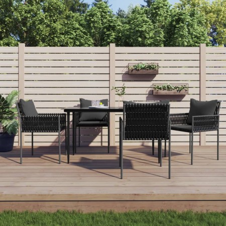 5-teiliges Garten-Essset mit Kissen aus synthetischem Rattan und Stahl von vidaXL, Gartensets - Ref: Foro24-3187055, Preis: 3...