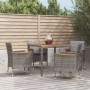 5-piece garden dining set with gray synthetic rattan cushions by vidaXL, Garden sets - Ref: Foro24-3187365, Price: 370,31 €, ...