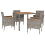 5-piece garden dining set with gray synthetic rattan cushions by vidaXL, Garden sets - Ref: Foro24-3187365, Price: 370,31 €, ...