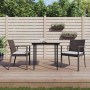 3-teiliges Garten-Esszimmerset und Kissen aus synthetischem Rattan und Stahl von vidaXL, Gartensets - Ref: Foro24-3186969, Pr...