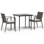 Garden dining set, 3 pieces, with synthetic rattan and steel cushions. by vidaXL, Garden sets - Ref: Foro24-3186969, Price: 2...