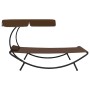 Outdoor lounger with canopy and brown pillow by vidaXL, Loungers - Ref: Foro24-48078, Price: 87,99 €, Discount: %