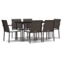 7-piece garden dining set with synthetic rattan and steel cushions by vidaXL, Garden sets - Ref: Foro24-3186942, Price: 399,9...