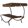 Outdoor lounger with canopy and brown pillow by vidaXL, Loungers - Ref: Foro24-48078, Price: 87,99 €, Discount: %