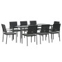 Garden dining set, 9 pieces with synthetic rattan and steel cushions. by vidaXL, Garden sets - Ref: Foro24-3187014, Price: 54...