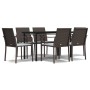 7-piece garden dining set with synthetic rattan and steel cushions by vidaXL, Garden sets - Ref: Foro24-3186958, Price: 375,9...