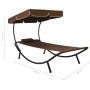 Outdoor lounger with canopy and brown pillow by vidaXL, Loungers - Ref: Foro24-48078, Price: 87,99 €, Discount: %