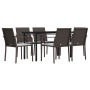 7-piece garden dining set with synthetic rattan and steel cushions by vidaXL, Garden sets - Ref: Foro24-3186958, Price: 375,9...