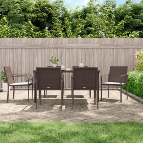 Garden dining set, 7 pieces with synthetic rattan and steel cushions. by vidaXL, Garden sets - Ref: Foro24-3186962, Price: 43...