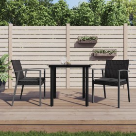 3-teiliges Garten-Esszimmerset und Kissen aus synthetischem Rattan und Stahl von vidaXL, Gartensets - Ref: Foro24-3186987, Pr...