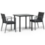 Garden dining set, 3 pieces, with synthetic rattan and steel cushions. by vidaXL, Garden sets - Ref: Foro24-3186987, Price: 2...