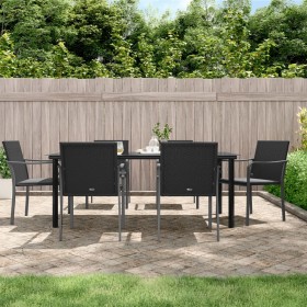 7-teiliges Garten-Essset mit Kissen aus synthetischem Rattan und Stahl von vidaXL, Gartensets - Ref: Foro24-3186967, Preis: 5...