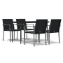 Garden dining set, 5 pieces, with synthetic rattan and steel cushions. by vidaXL, Garden sets - Ref: Foro24-3186943, Price: 3...