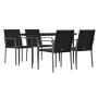 Garden dining set, 5 pieces, with synthetic rattan and steel cushions. by vidaXL, Garden sets - Ref: Foro24-3186943, Price: 3...