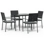 Garden dining set, 5 pieces, with synthetic rattan and steel cushions. by vidaXL, Garden sets - Ref: Foro24-3187002, Price: 2...