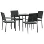 Garden dining set, 5 pieces, with synthetic rattan and steel cushions. by vidaXL, Garden sets - Ref: Foro24-3187002, Price: 2...