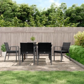 7-teiliges Garten-Essset mit Kissen aus synthetischem Rattan und Stahl von vidaXL, Gartensets - Ref: Foro24-3186992, Preis: 5...