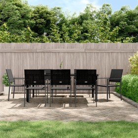 Garten-Essgruppe 9-teilig aus synthetischem Rattan und Stahl von vidaXL, Gartensets - Ref: Foro24-3187032, Preis: 500,31 €, R...